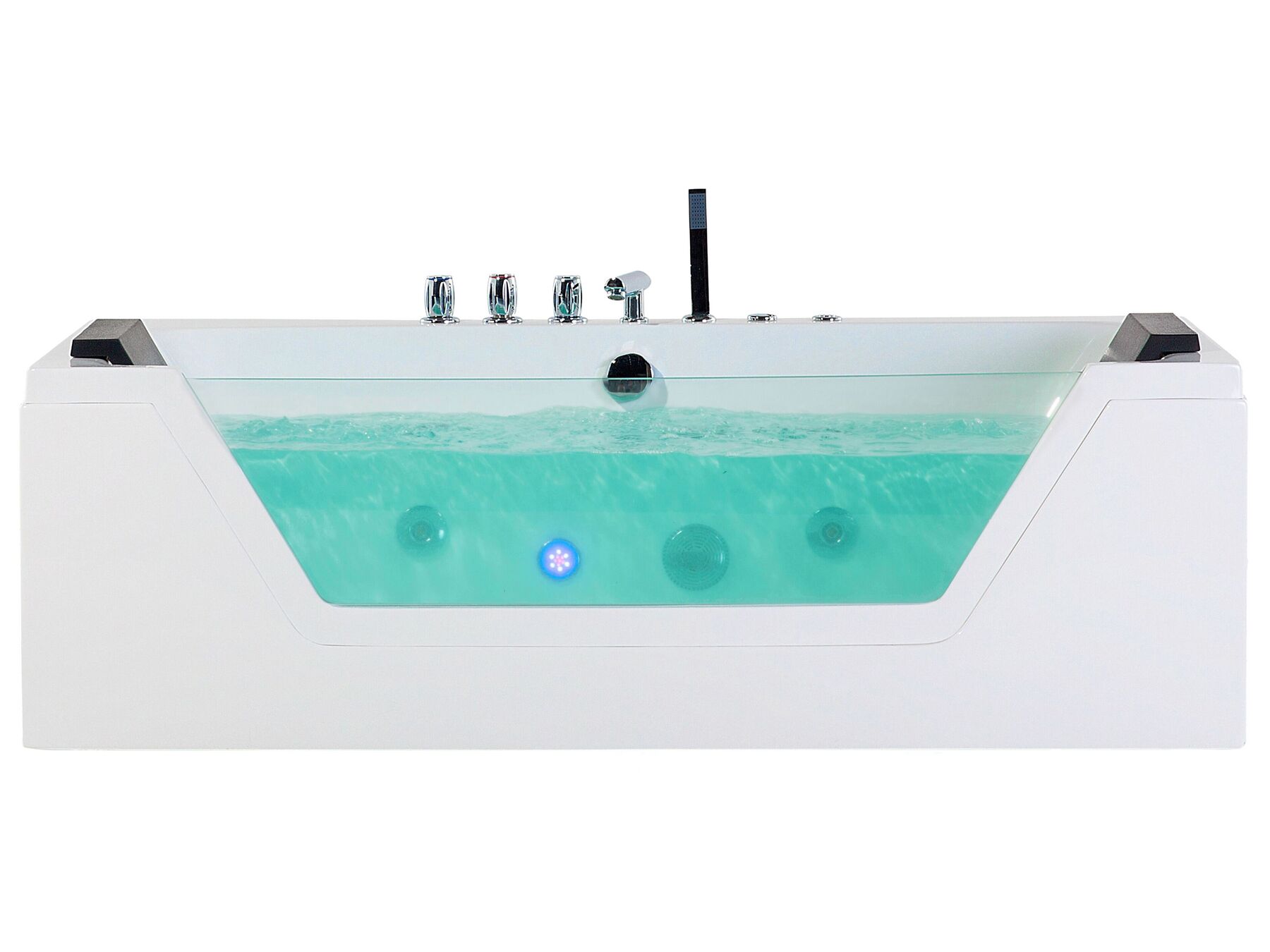 Whirlpool Badewanne weiss LED Unterwasserbeleuchtung 153 x 71 cm SAMANA_762944