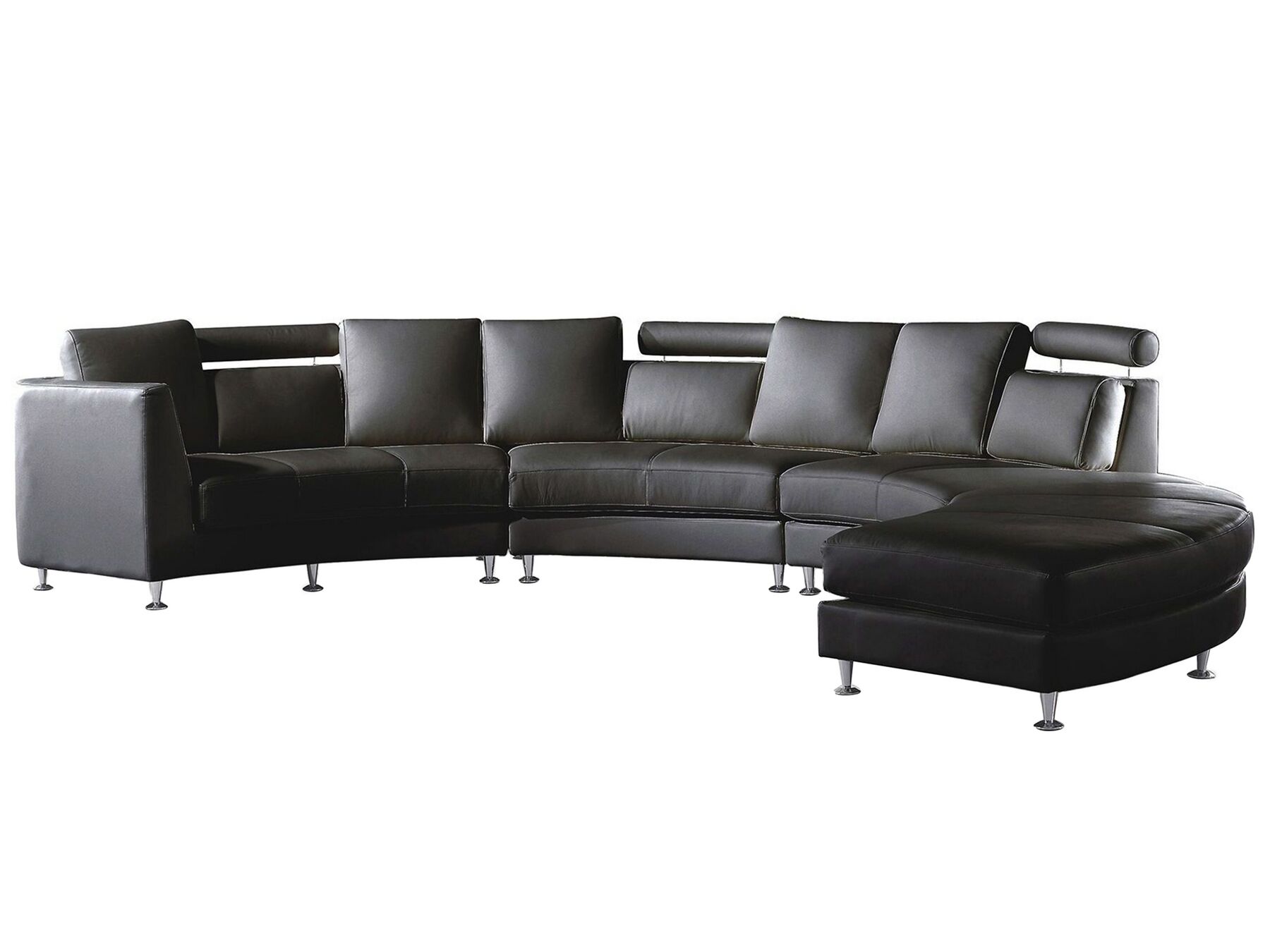 7-istuttava sohva nahka musta ROTUNDE_103671