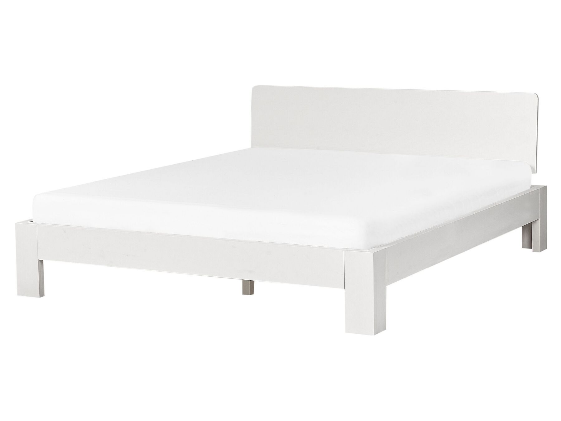 Drevená posteľ s lamelovým roštom 160 x 200 cm biela ROYAN_925899
