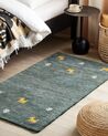 Wool Gabbeh Area Rug 80 x 150 cm Green CALTI _855802