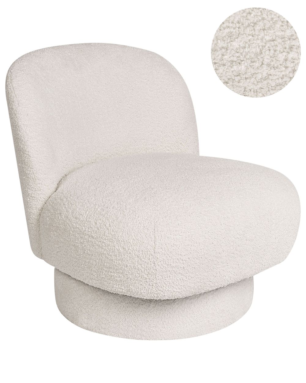 Drehsessel AYLO Bouclé Cremeweiss