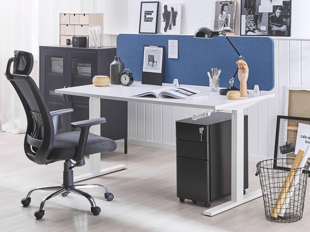 Desk Screen WALLY 180 x 40 cm Blue