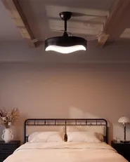 Ceiling Fan with Light ETONIA with Remote LED Black_1125597