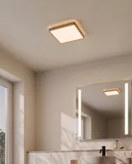 Lampa sufitowa LED TIVORA Z pilotem Ze ściemniaczem Jasnobrązowy_1131097
