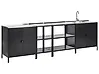 Conjunto de 4 muebles de cocina exterior con fregadero VILAMA Negro Metal
