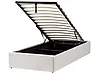Ottoman Bed without Headboard DINAN Fabric Off-White 90 x 200 cm (EU Single)