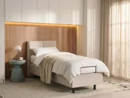 Bett verstellbar Stoff VICEROY 80 x 200 cm Hellbeige_1062006