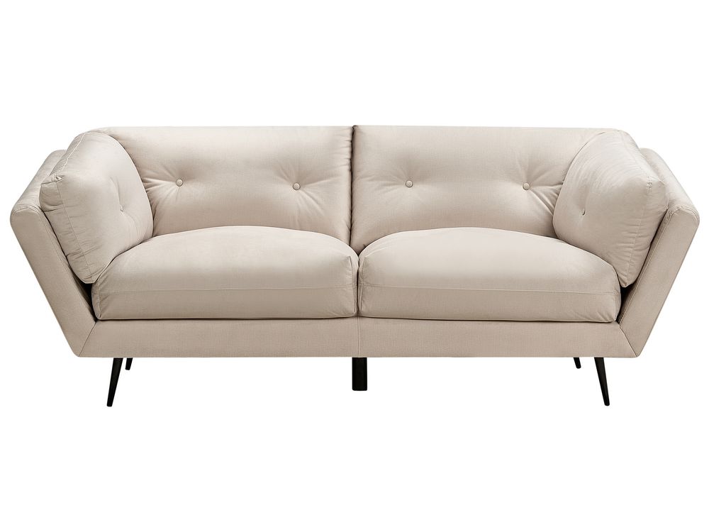 Sofa dla 3 osób LENVIK Welur Jasnobeżowy