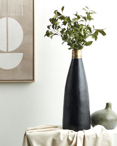 Terracotta Decorative Vase 54 cm Black EMONA
