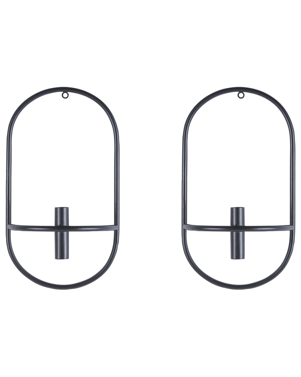 Set of 2 Wall Candle Holders CAVIANA 38 cm Metal Black