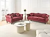 Living Room Set 5 Seater SKIEN Velvet Dark Red