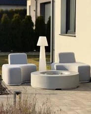 Garden Lounge Set with Table 2 Seater FABRO Modular Light Grey_983412