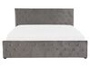 Sametová postel s úložným prostorem 160 x 200 cm šedá AMIENS_791256