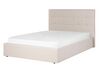 Fabric EU Double Size Ottoman Bed Beige LORIENT_901791