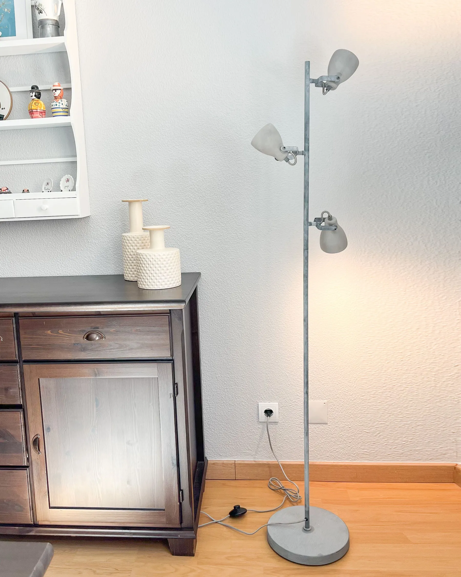 Floor Lamp MISTAGO Adjustable Concrete Grey_730420