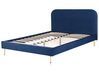 Sametová postel 160 x 200 cm modrá FLAYAT_834223