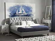 Bett mit Lattenrost Stoff BORDEAUX 140 x 200 cm Hellgrau_1175593