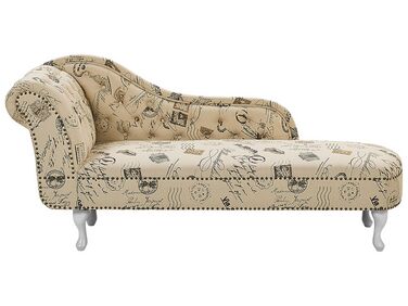 Chaise longue sinistra a stampa beige NIMES