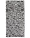 Teppich Baumwolle schwarz / weiss 80 x 150 cm Kurzflor TERMAL_747842