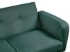 Conjunto de sofás 6 lugares e repousa-pés em tecido verde escuro FLORLI_905979