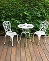Set of 2 Garden Chairs TRIORA Metal Off-White