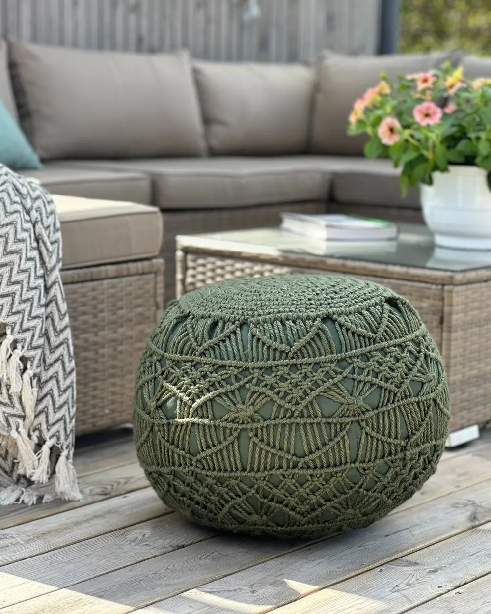 Puf AADHI Materiał syntetyczny Zielony_985085