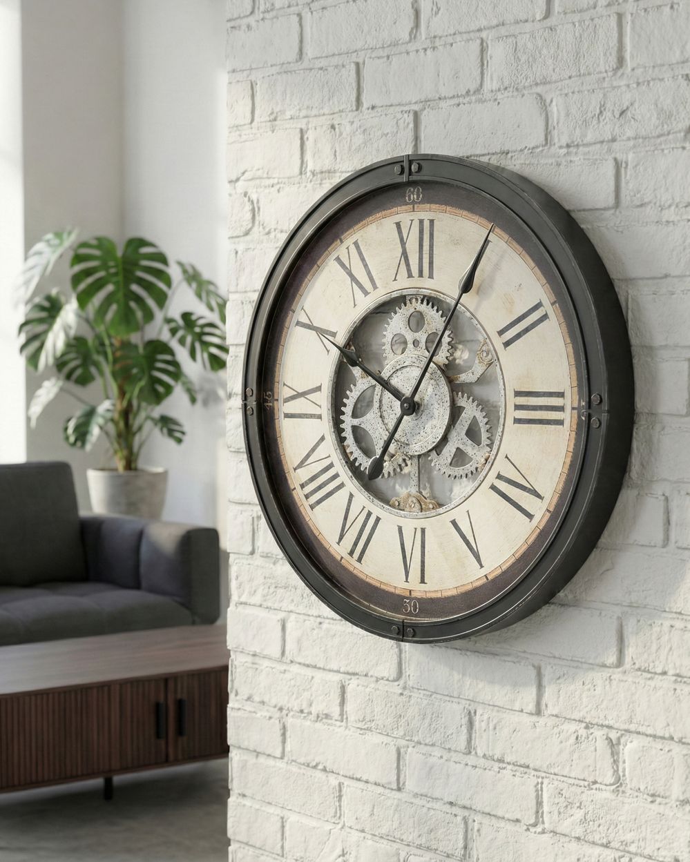 Wall Clock BORNOS 50 cm Black