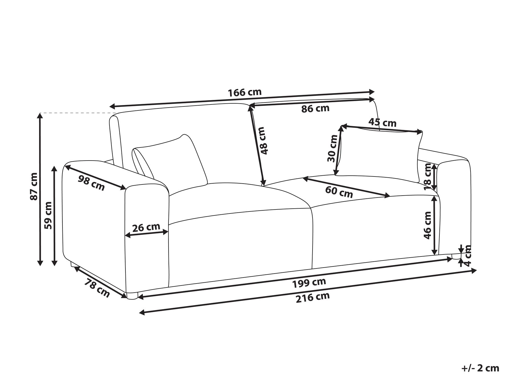 3 Seater Jumbo Cord Sofa Grey SANDORA_969134