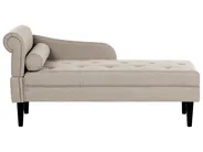 Left-Hand Chaise Longue YVOIRE Fabric Beige_1040583