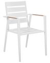 Set di 4 sedie da giardino metallo bianco e cuscini grigi TAVIANO_922725