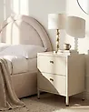 2 Drawer Bedside Table KYLEA Metal Light Beige