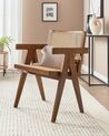 Dřevěná židle s ratanovým výpletem světlé dřevo/hnědá WESTBROOK_872189