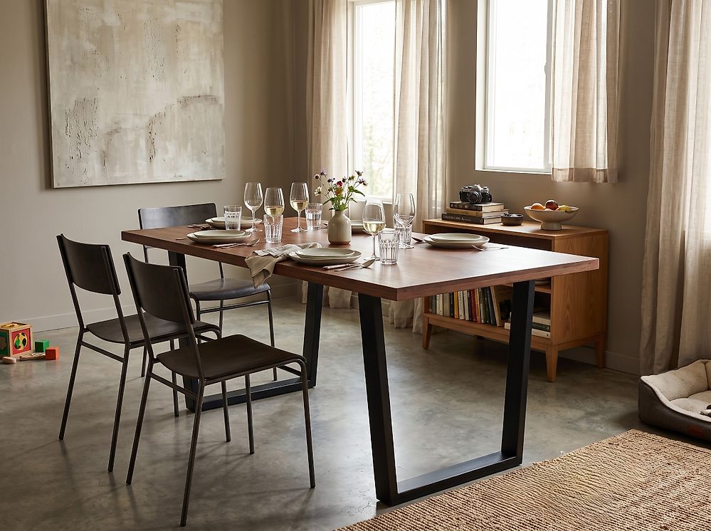 Dining Table AUSTIN Dark Walnut 160 cm 90 cm