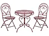 Bistro Set ALBINIA Metal Burgundy