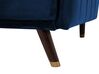 Sofá cama 3 plazas de terciopelo azul marino/madera oscura SENJA_707351