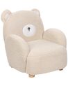 Fauteuil ours en fausse fourrure beige pour enfant BOO_886962