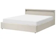 Ottoman Bed with LED ARMELLE Fabric Beige 180 x 200 cm (EU Super King)_994520