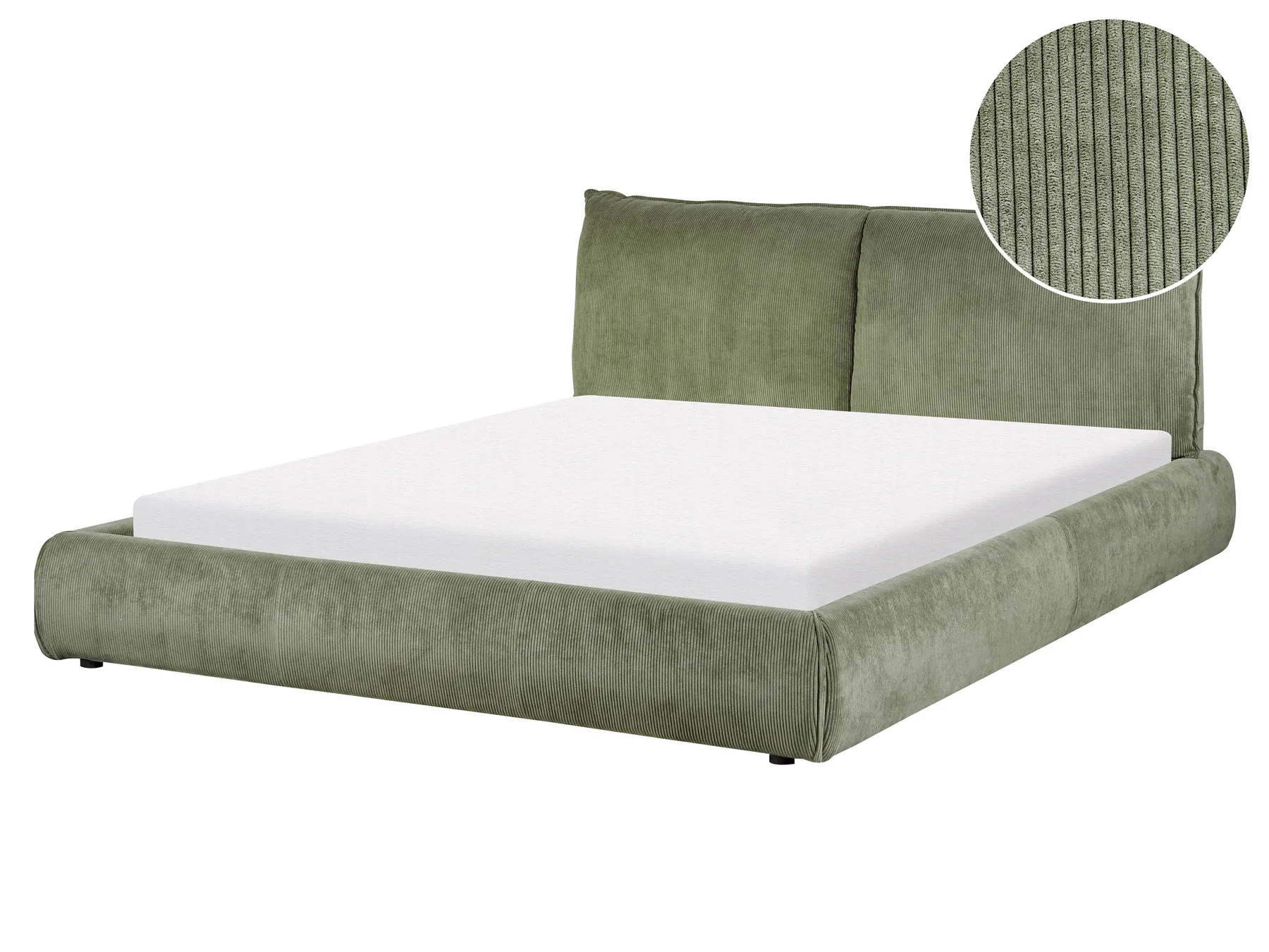 Wasserbett Cord VINAY 160 x 200 cm Olivgrün_880855