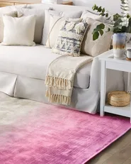 Rug ERCIS Pink 140 x 200 cm Viscose_710149