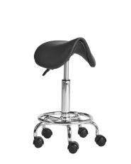 Saddle Stool DUMONT Faux Leather Black_1006866