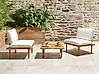 Conjunto de jardín con mesa 2 plazas FRASCATI modular Madera de acacia certificada Blanco crema