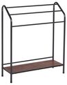 Towel Stand with Shelf 72 x 85 cm Black and Dark Wood MURIVA_821881