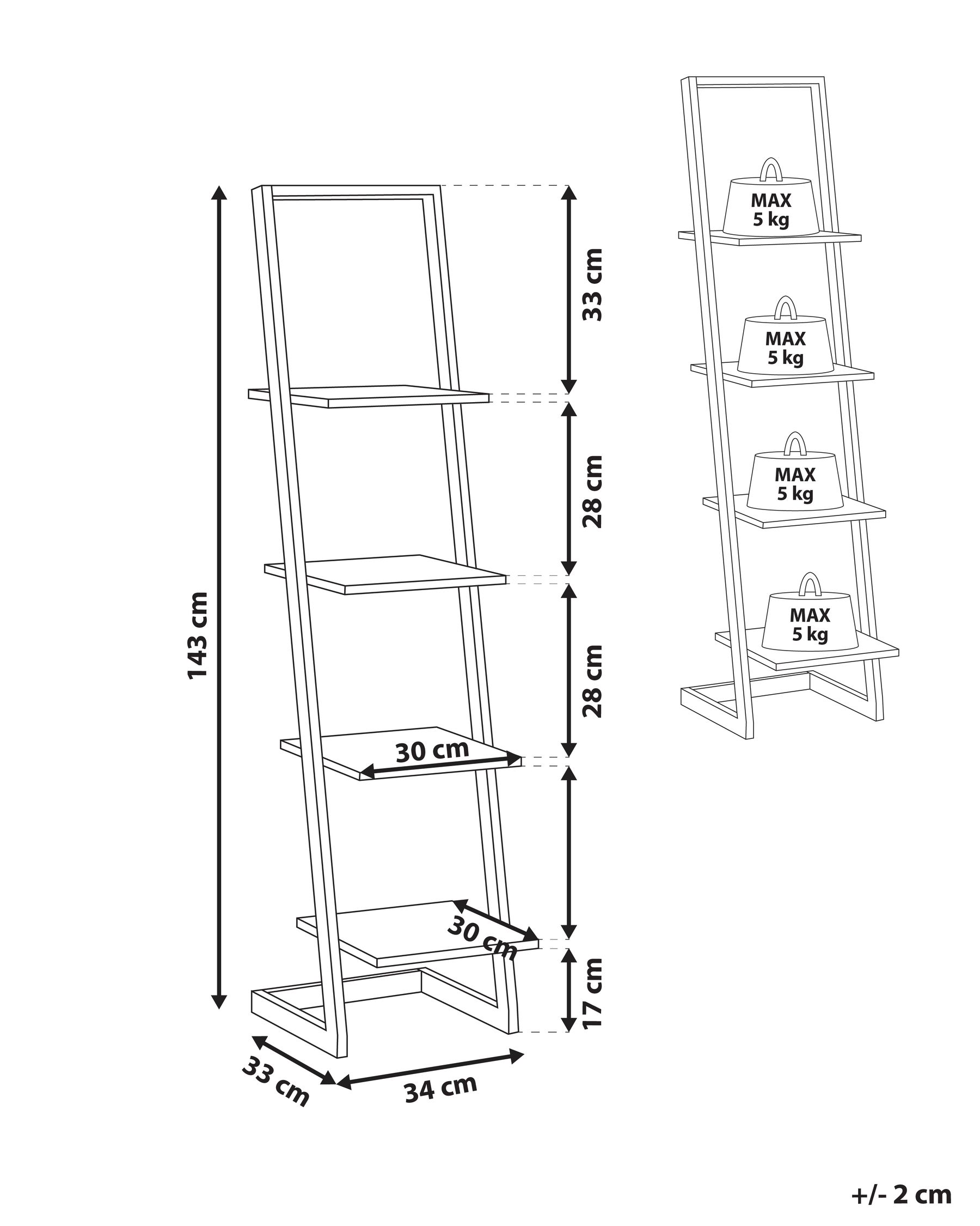 4 Tier Ladder Bookcase Black and Dark Wood JOPLIN_790306 4 Tier Ladder Bookcase Black and Dark Wood JOPLIN_790306