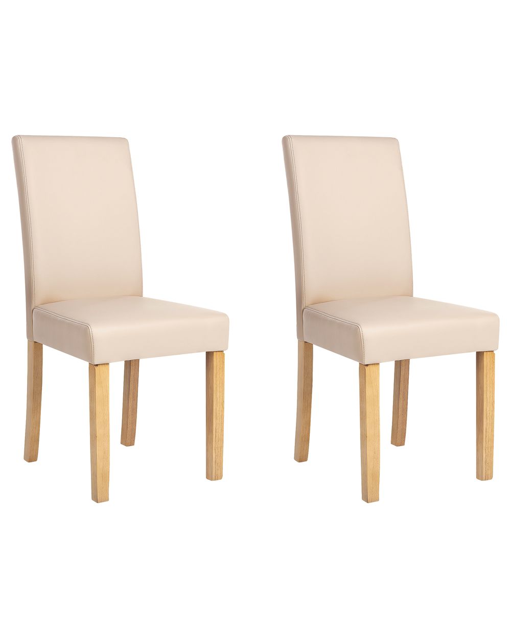 Lot de 2 chaises de salle à manger BROADWAY Cuir PU Beige
