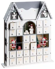 Dekoracja świąteczna LED FEMUND 40 cm Kalendarz adwentowy Biały_1016859