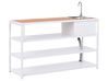 Isla de cocina exterior con fregadero AVETRANA Marrón/Blanco Metal