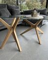 Set of 2 Glass Top Coffee Tables Light Wood VALLEY_921476