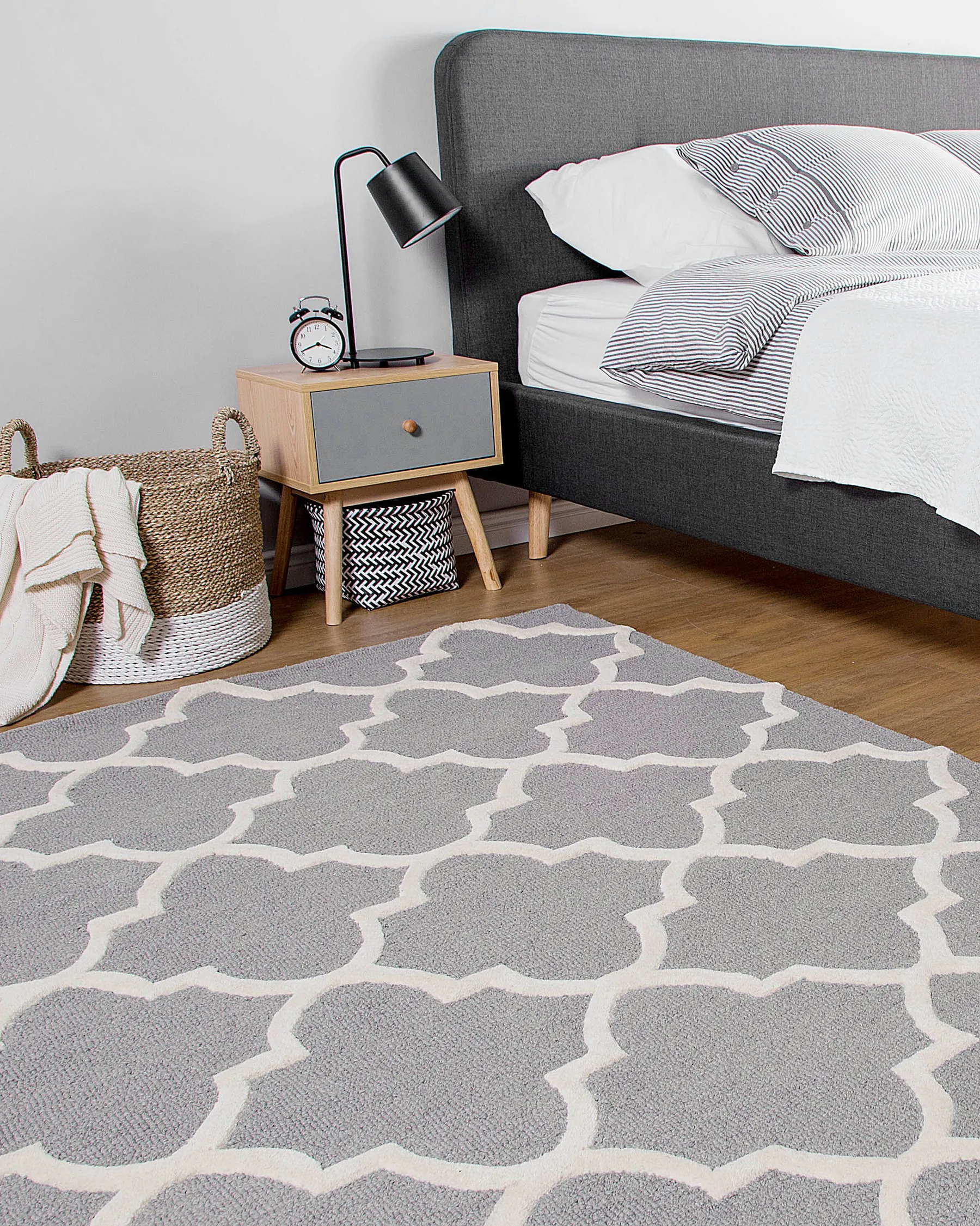 Rug SILVAN Light Grey 160 x 230 cm Wool_802948