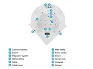 Rohová vířivá vana s LED osvětlením MILANO 181 x 150 cm s reproduktorem Bluetooth Bílá_810835