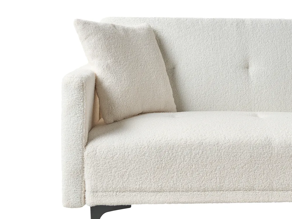 Sofa Bed 3 Seater LUCAN Boucle Off-White_914811